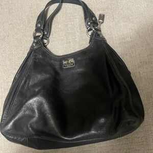 Coach Black Black Leather Women's Shoulder Bag